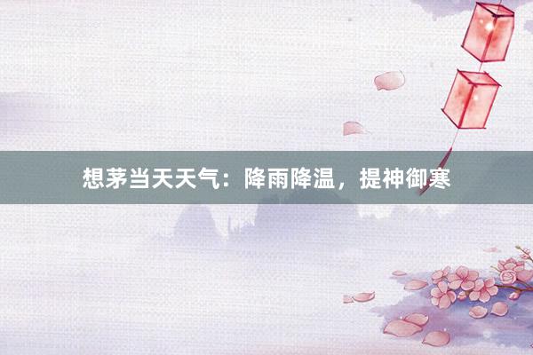 想茅当天天气：降雨降温，提神御寒